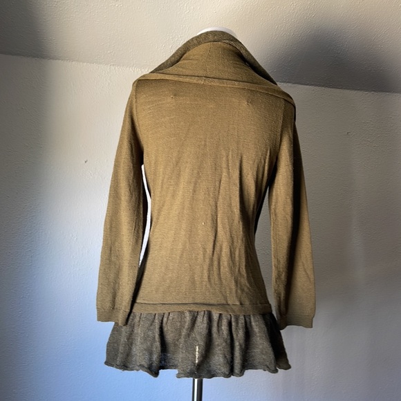 Anthropologie Moss Green Wool Blend Cardigan - Picture 3 of 6